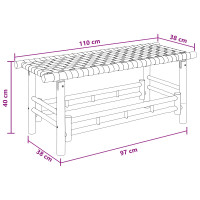 Produktbild för Trädgårdsbänk 110 x 38 x 40 cm Bambus Naturfärg Rektangulär