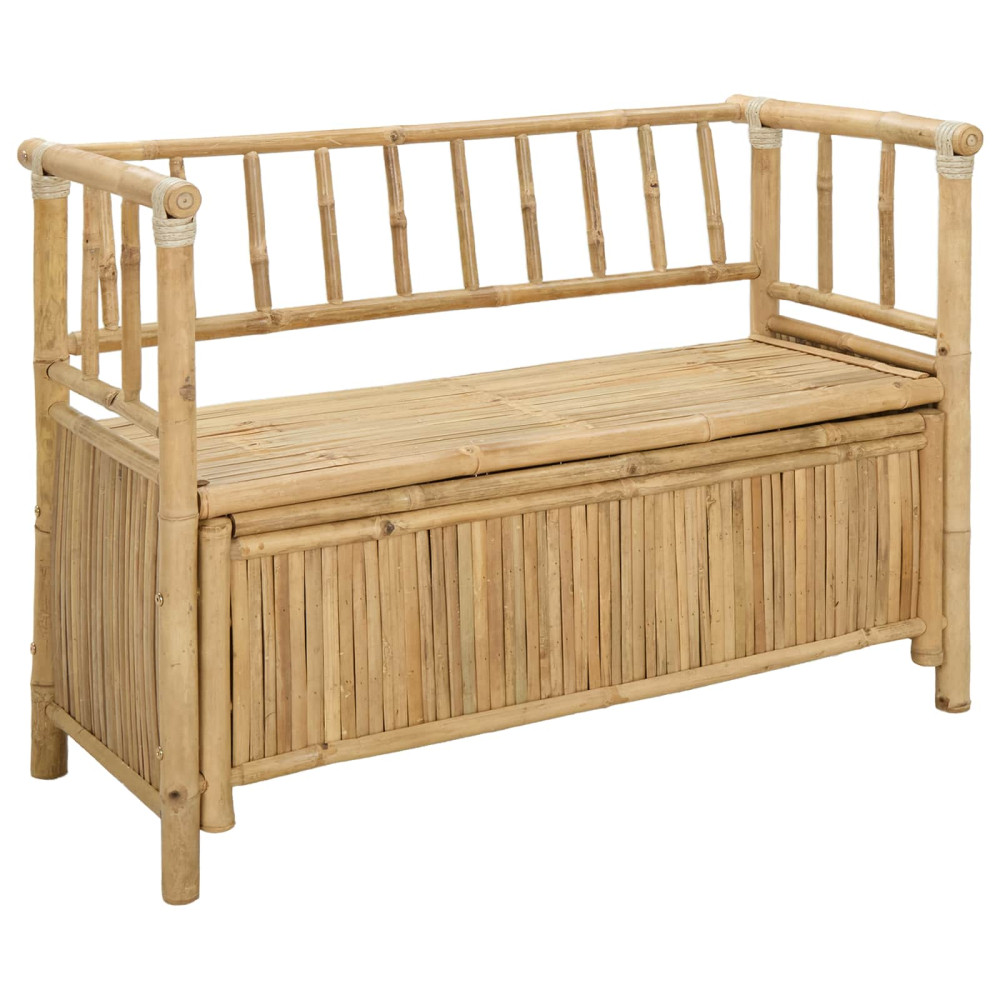 Produktbild för Trädgårdsförvaringsbänk 110 x 47 x 80 cm Bambus Naturfärg