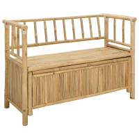 Produktbild för Trädgårdsförvaringsbänk 110 x 47 x 80 cm Bambus Naturfärg