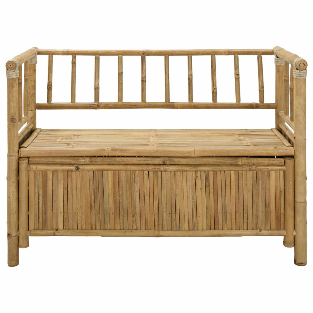 Produktbild för Trädgårdsförvaringsbänk 110 x 47 x 80 cm Bambus Naturfärg
