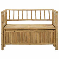 Produktbild för Trädgårdsförvaringsbänk 110 x 47 x 80 cm Bambus Naturfärg