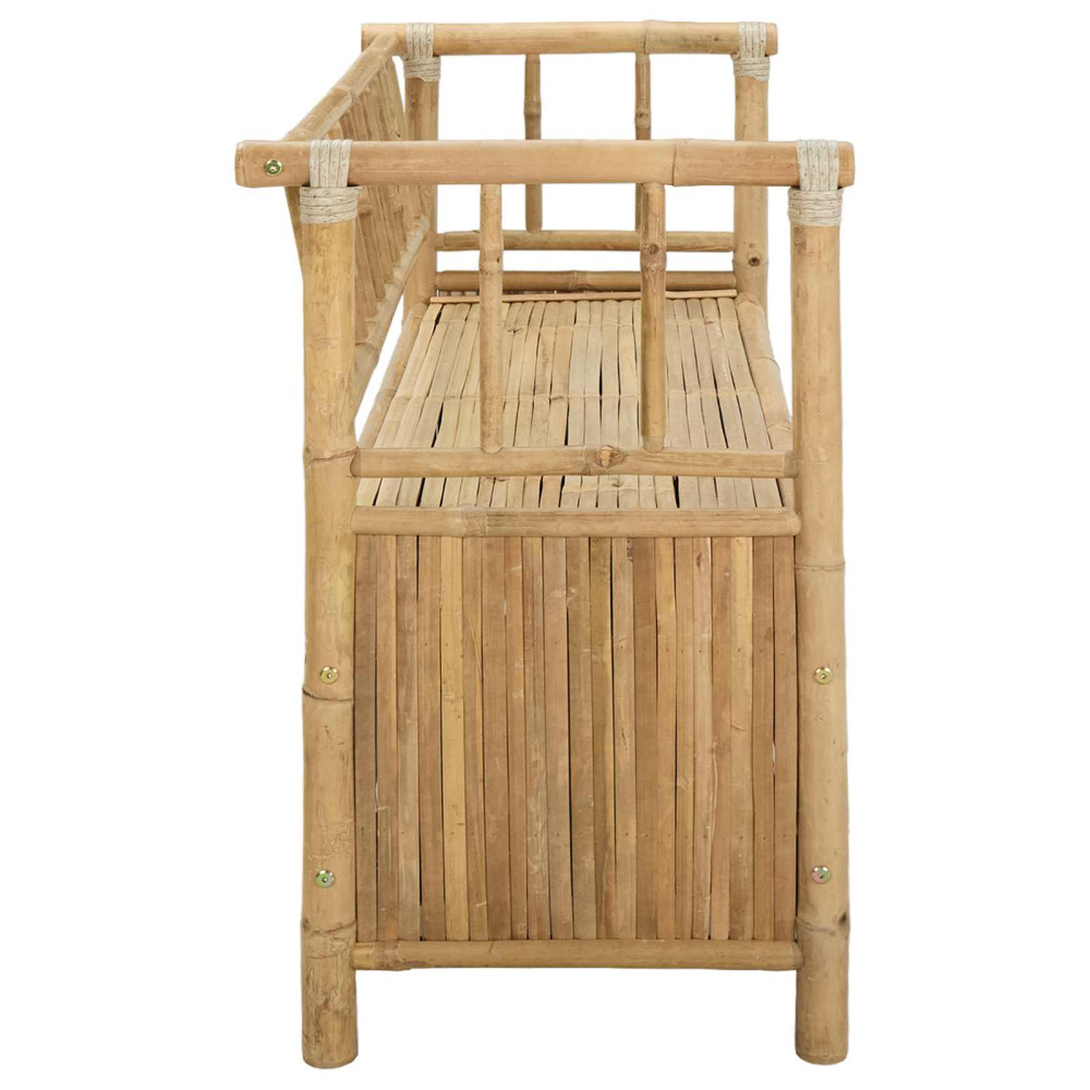 Produktbild för Trädgårdsförvaringsbänk 110 x 47 x 80 cm Bambus Naturfärg