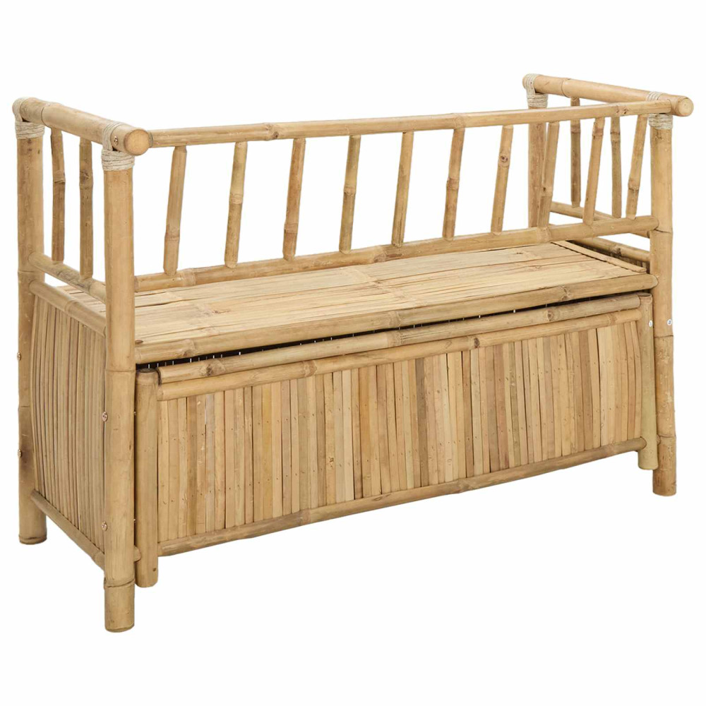 Produktbild för Trädgårdsförvaringsbänk 110 x 47 x 80 cm Bambus Naturfärg