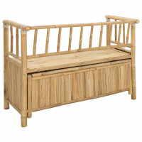 Produktbild för Trädgårdsförvaringsbänk 110 x 47 x 80 cm Bambus Naturfärg
