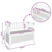 Produktbild för Trädgårdsförvaringsbänk 110 x 47 x 80 cm Bambus Naturfärg