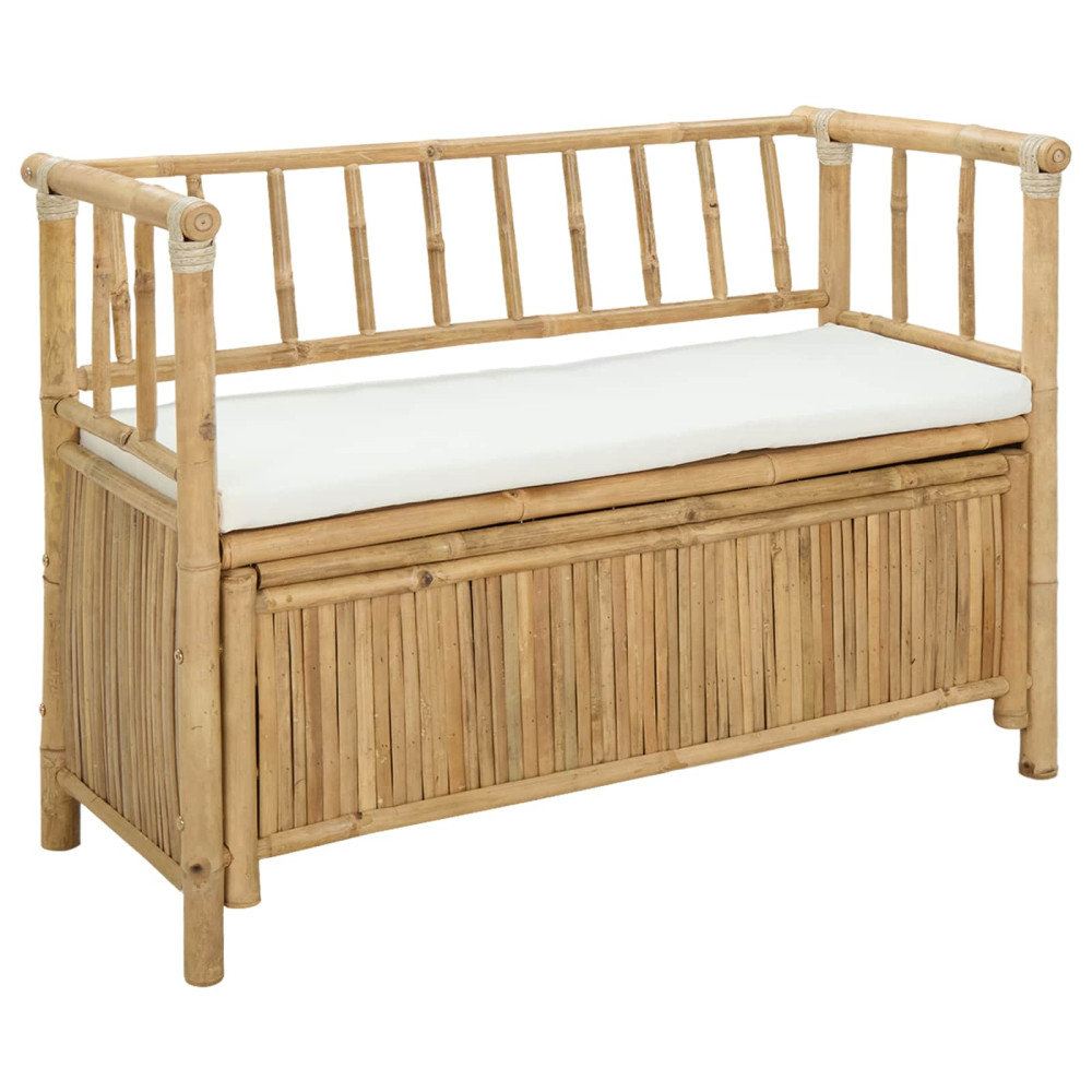 Produktbild för Trädgårdsförvaringsbänk 110 x 47 x 80 cm Bambus Naturfärg