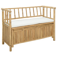 Produktbild för Trädgårdsförvaringsbänk 110 x 47 x 80 cm Bambus Naturfärg