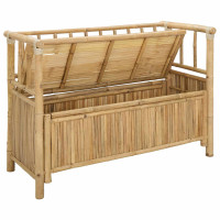 Produktbild för Trädgårdsförvaringsbänk 110 x 47 x 80 cm Bambus Naturfärg