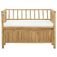 Produktbild för Trädgårdsförvaringsbänk 110 x 47 x 80 cm Bambus Naturfärg