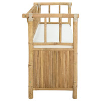 Produktbild för Trädgårdsförvaringsbänk 110 x 47 x 80 cm Bambus Naturfärg