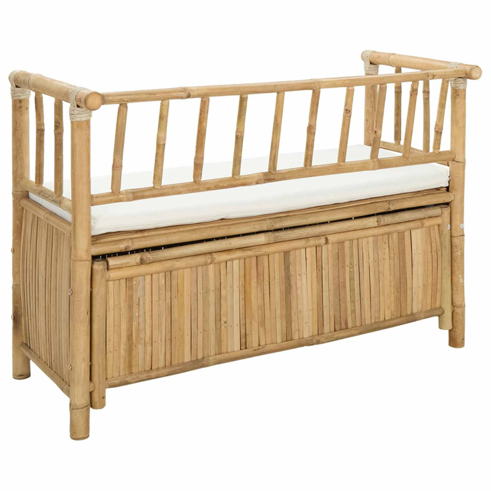 Produktbild för Trädgårdsförvaringsbänk 110 x 47 x 80 cm Bambus Naturfärg