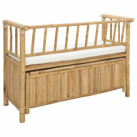 Produktbild för Trädgårdsförvaringsbänk 110 x 47 x 80 cm Bambus Naturfärg