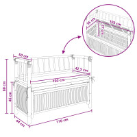 Produktbild för Trädgårdsförvaringsbänk 110 x 47 x 80 cm Bambus Naturfärg