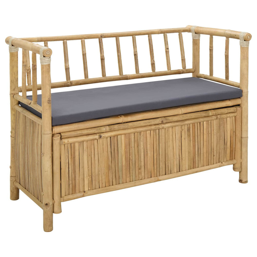 Produktbild för Trädgårdsförvaringsbänk 110 x 47 x 80 cm Bambus Naturfärg