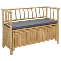 Produktbild för Trädgårdsförvaringsbänk 110 x 47 x 80 cm Bambus Naturfärg