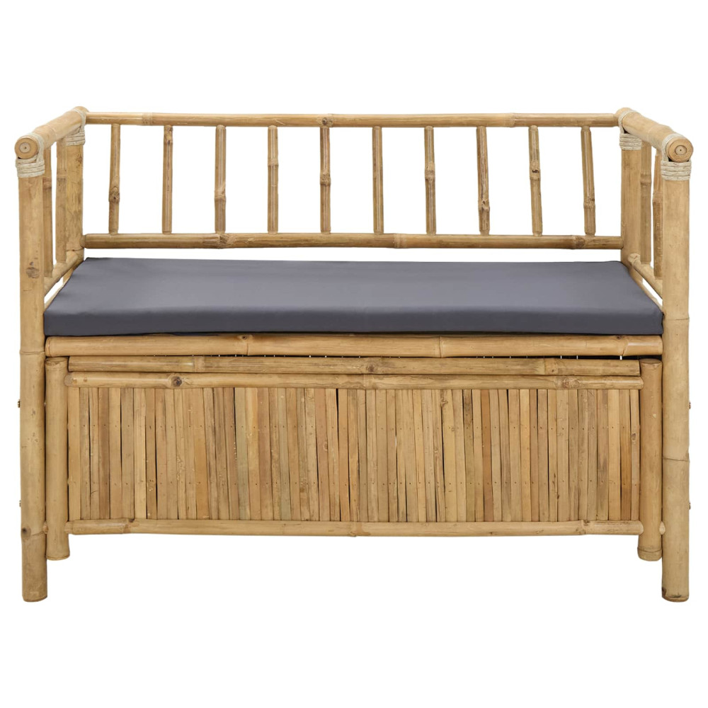 Produktbild för Trädgårdsförvaringsbänk 110 x 47 x 80 cm Bambus Naturfärg