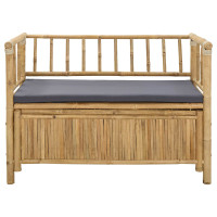 Produktbild för Trädgårdsförvaringsbänk 110 x 47 x 80 cm Bambus Naturfärg