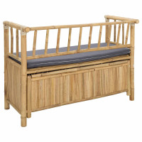 Produktbild för Trädgårdsförvaringsbänk 110 x 47 x 80 cm Bambus Naturfärg