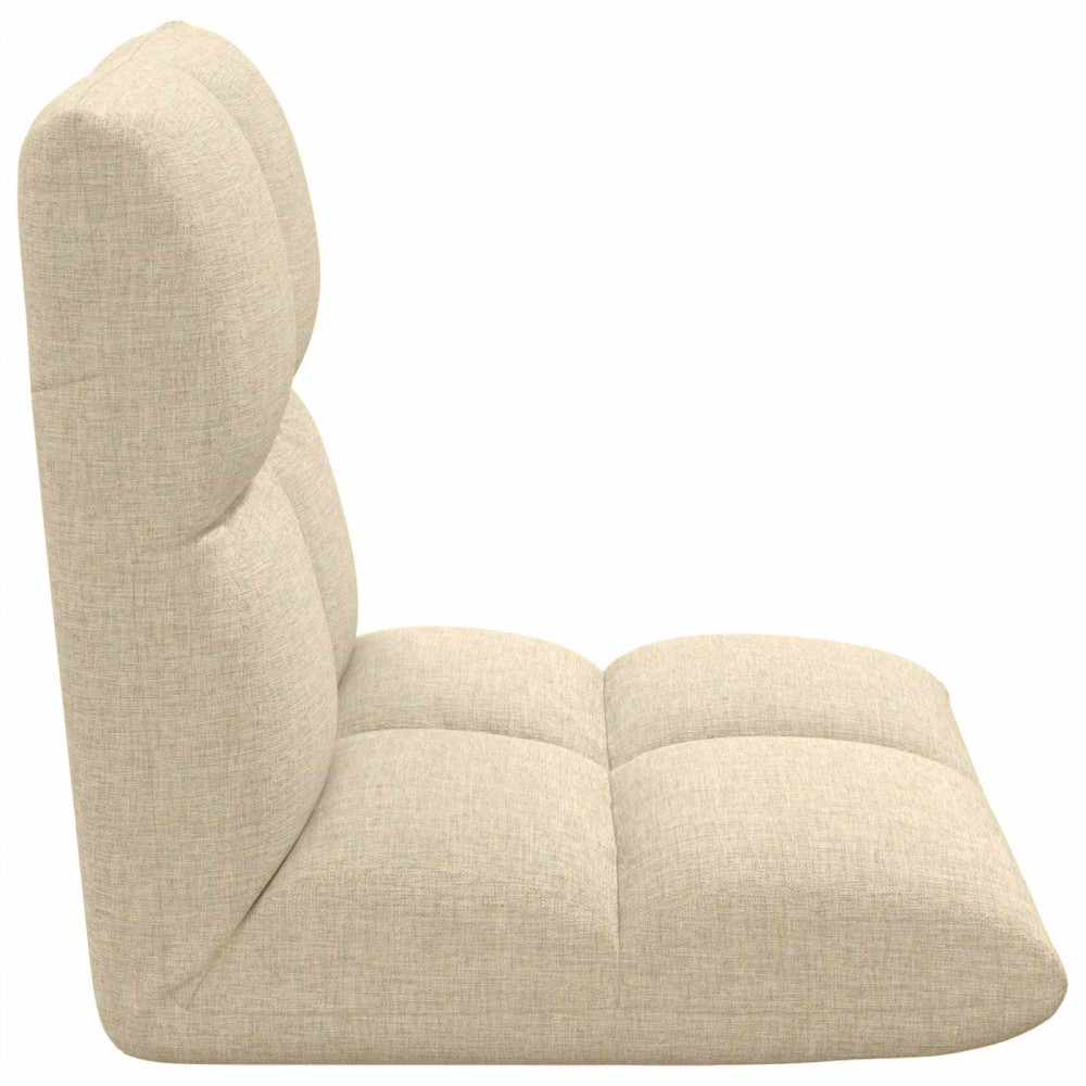Produktbild för Justerbar golvstol Gräddvit Tyg