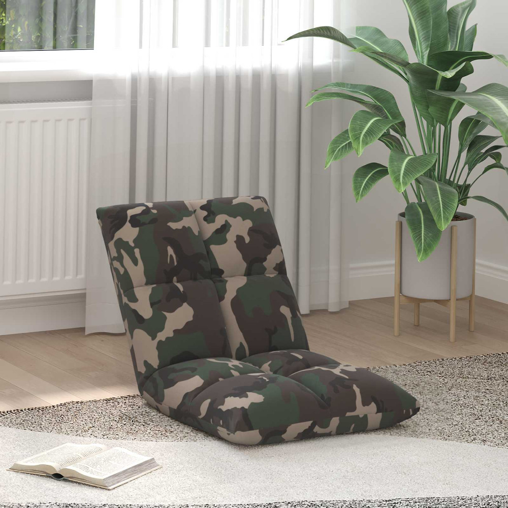 Produktbild för Justerbar golvstol Armégrön Tyg