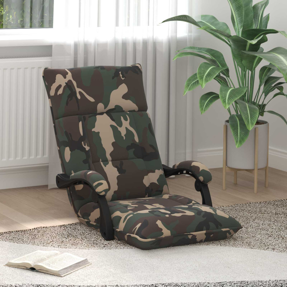 Produktbild för Justerbar golvstol Armégrön Tyg
