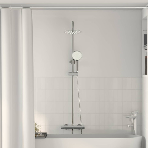 vidaXL Termostatduschsystemset Krom SS201