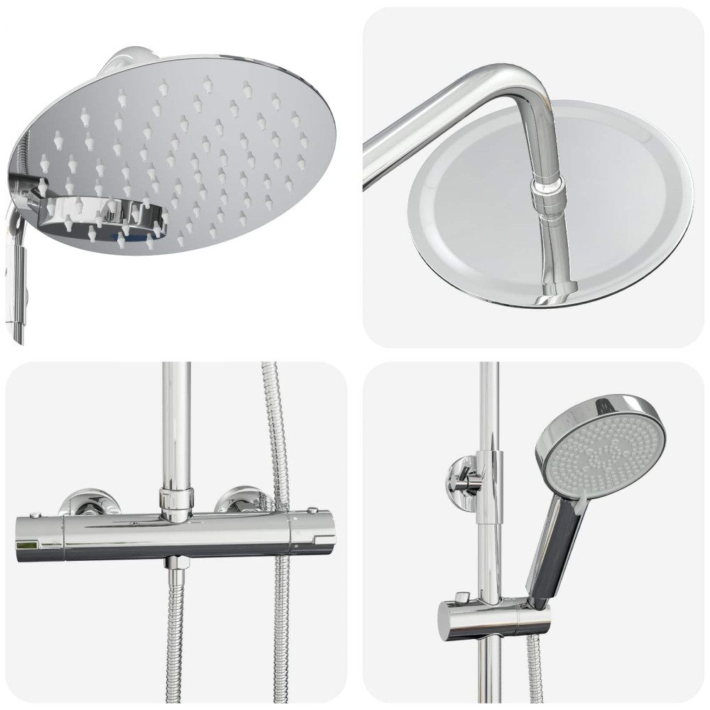 Produktbild för Termostatduschsystemset Krom SS201