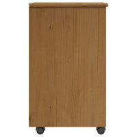 Produktbild för Rullande skåp Honung brun 34 x 39 x 65,5 cm Massiv furu