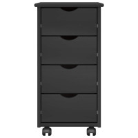 Produktbild för Rullande skåp med hjul Grå 34 x 39 x 65,5 cm Massiv furu