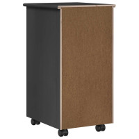 Produktbild för Rullande skåp med hjul Grå 34 x 39 x 65,5 cm Massiv furu