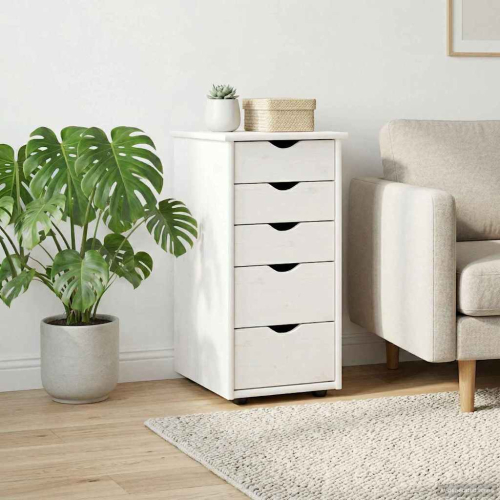 Produktbild för Skåp Vit 34 x 39 x 61,5 cm Massiv furu