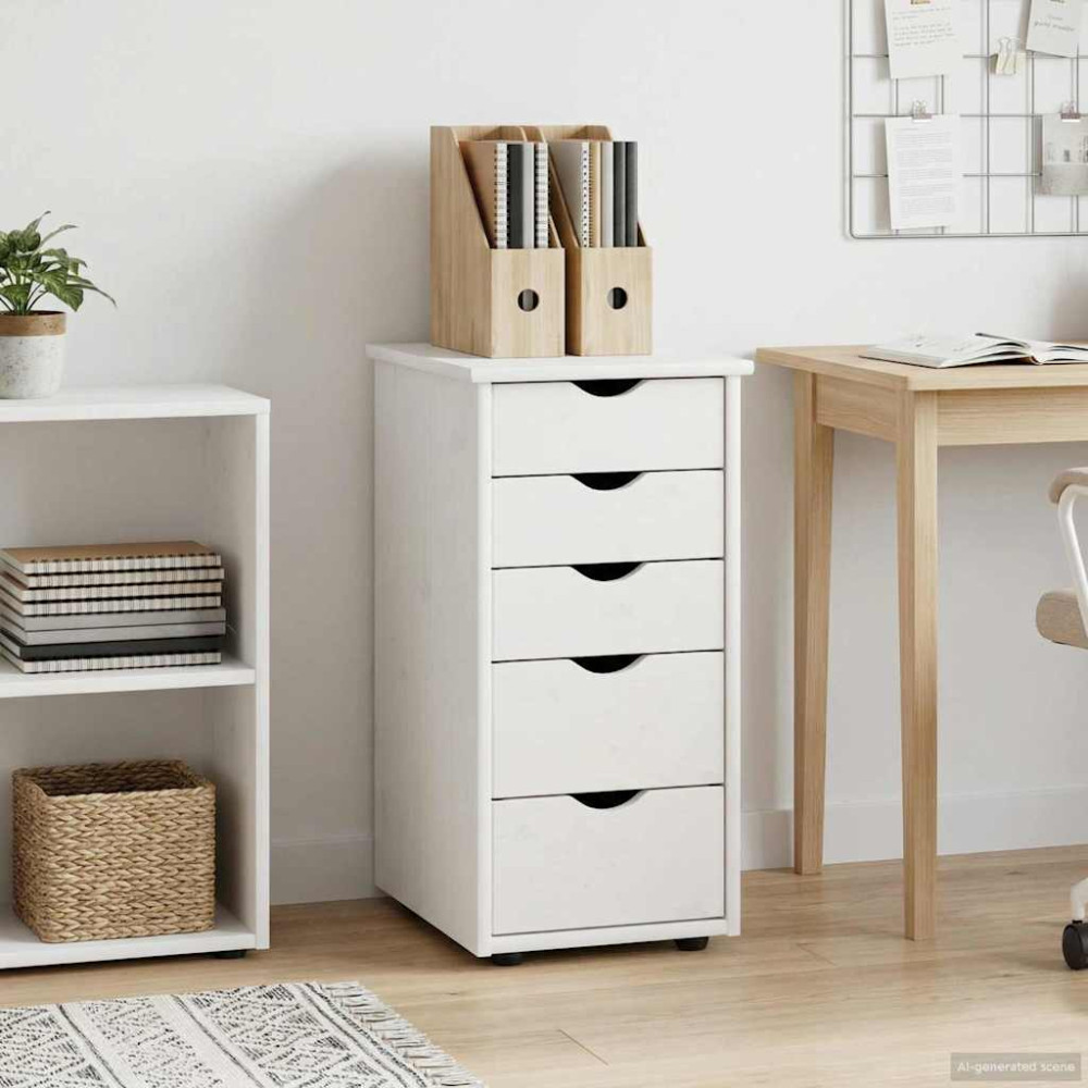 Produktbild för Skåp Vit 34 x 39 x 61,5 cm Massiv furu