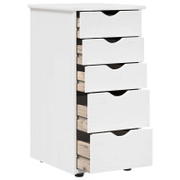 Produktbild för Skåp Vit 34 x 39 x 61,5 cm Massiv furu