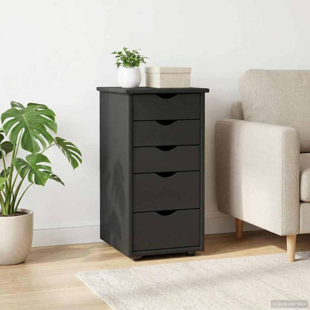 Produktbild för Skåp Grå 34 x 39 x 61,5 cm Massiv furu