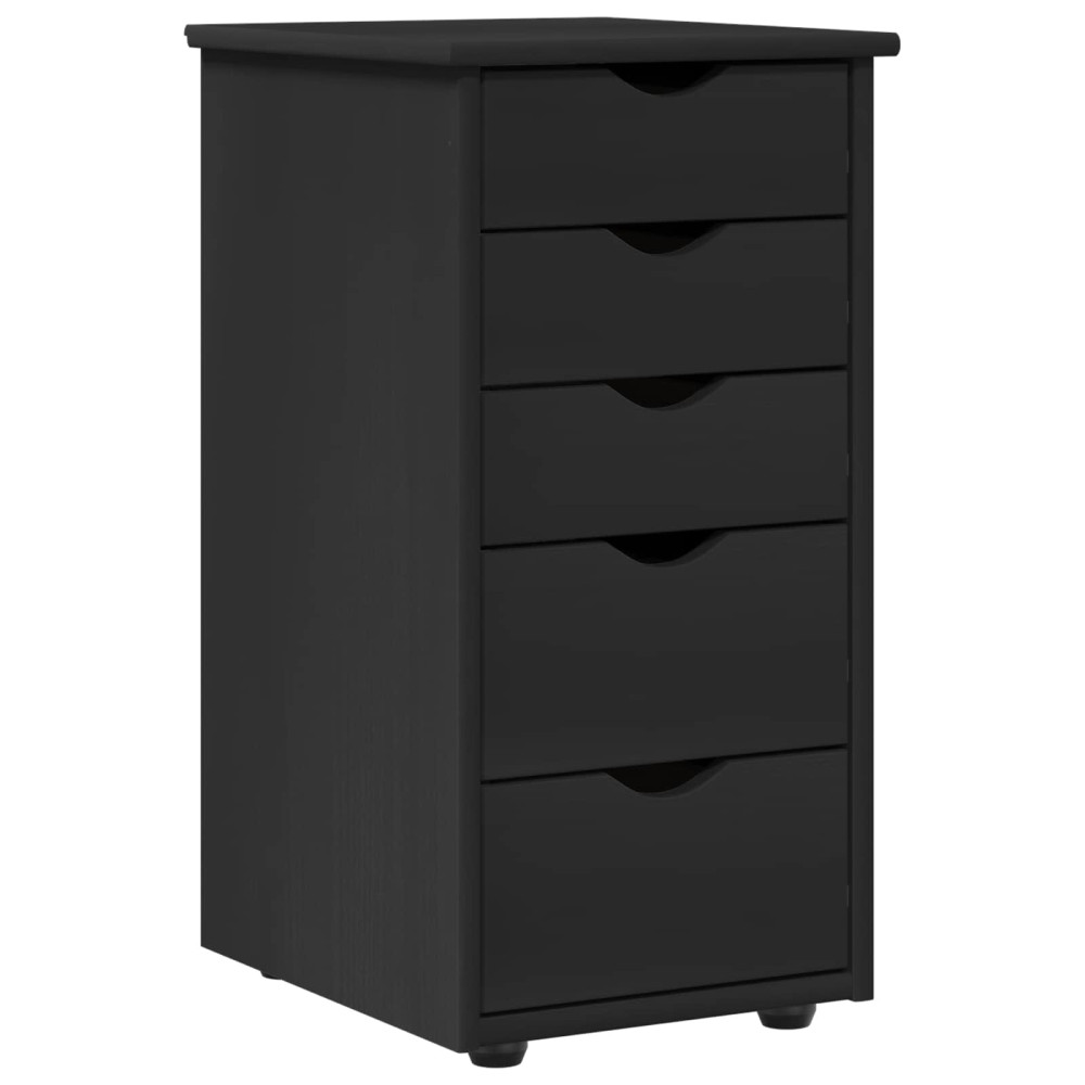 Produktbild för Skåp Svart 34 x 39 x 61,5 cm Massiv furu