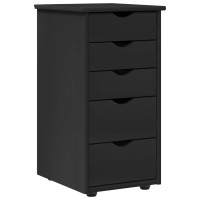 Produktbild för Skåp Svart 34 x 39 x 61,5 cm Massiv furu