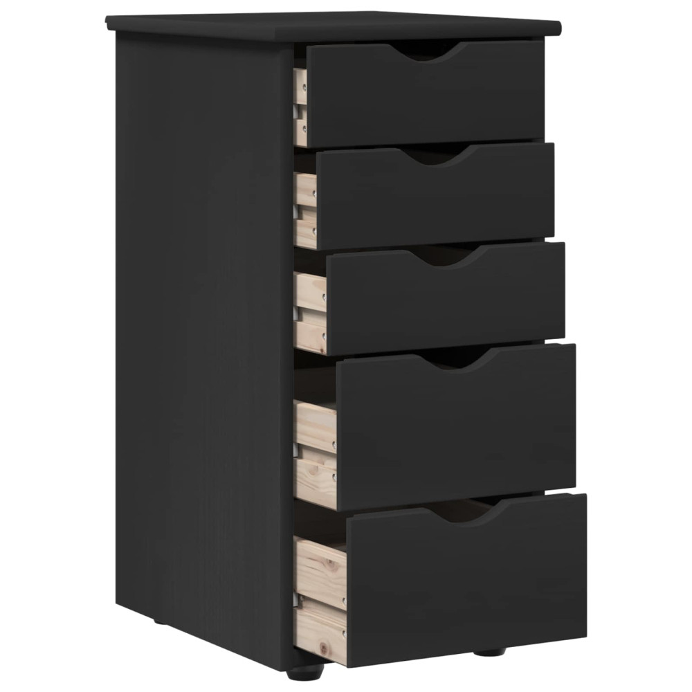 Produktbild för Skåp Svart 34 x 39 x 61,5 cm Massiv furu