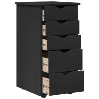 Produktbild för Skåp Svart 34 x 39 x 61,5 cm Massiv furu