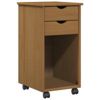 Produktbild för Rullande skåp HonungsBrun 34 x 39 x 65,5 cm Massivt furu