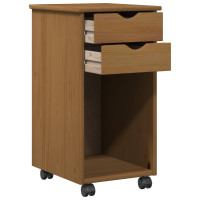 Produktbild för Rullande skåp HonungsBrun 34 x 39 x 65,5 cm Massivt furu