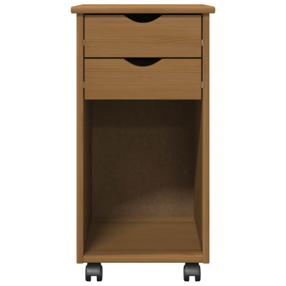 Produktbild för Rullande skåp HonungsBrun 34 x 39 x 65,5 cm Massivt furu