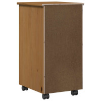 Produktbild för Rullande skåp HonungsBrun 34 x 39 x 65,5 cm Massivt furu