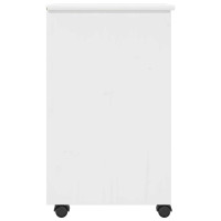 Produktbild för Rullande skåp Vit 34 x 39 x 65,5 cm Massivt furu