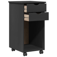 Produktbild för Rullande skåp Grå 34 x 39 x 65,5 cm Massivt furu