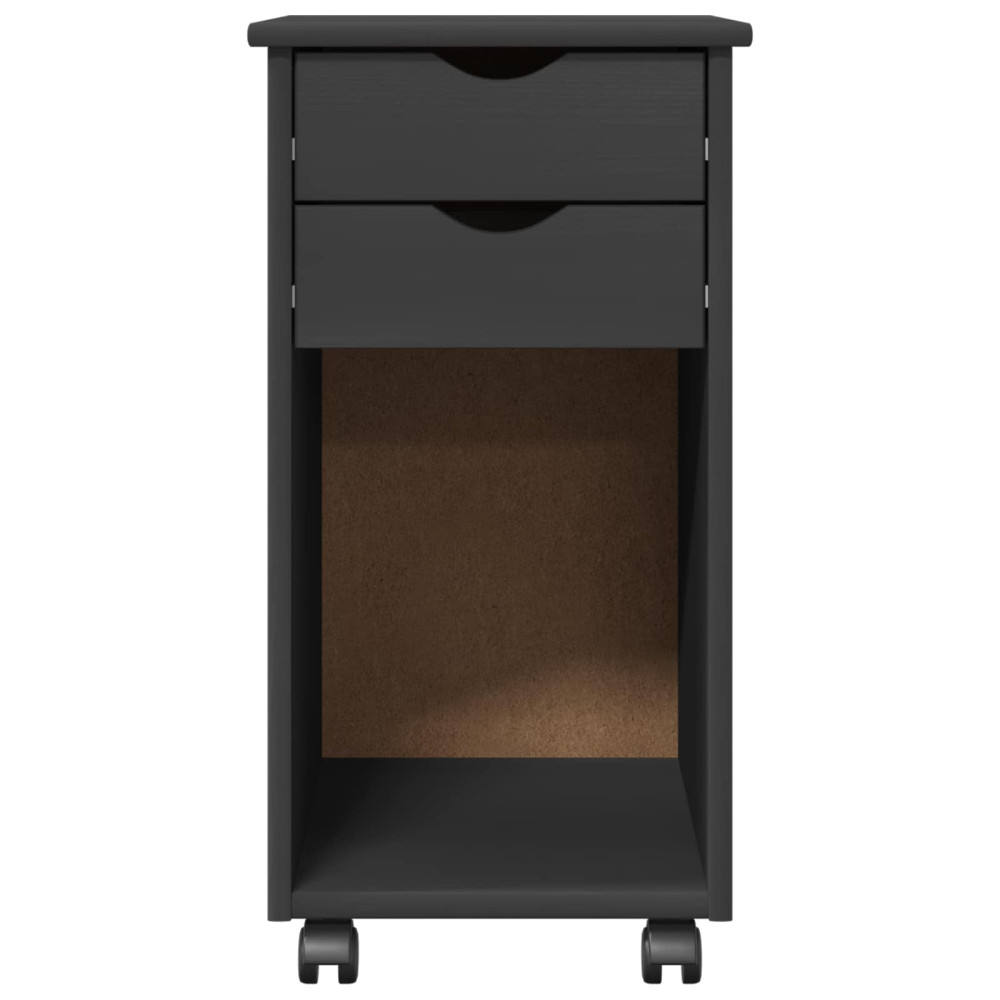 Produktbild för Rullande skåp Grå 34 x 39 x 65,5 cm Massivt furu