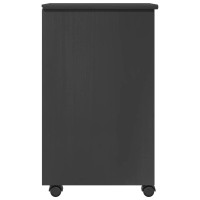 Produktbild för Rullande skåp Grå 34 x 39 x 65,5 cm Massivt furu