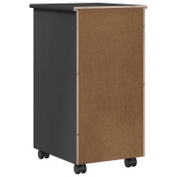 Produktbild för Rullande skåp Grå 34 x 39 x 65,5 cm Massivt furu
