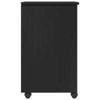 Produktbild för Rullande skåp Svart 34 x 39 x 65,5 cm Massivt furu