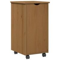 Produktbild för Rullande skåp Honung brun 34 x 39 x 65,5 cm Massiv furu
