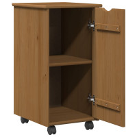 Produktbild för Rullande skåp Honung brun 34 x 39 x 65,5 cm Massiv furu